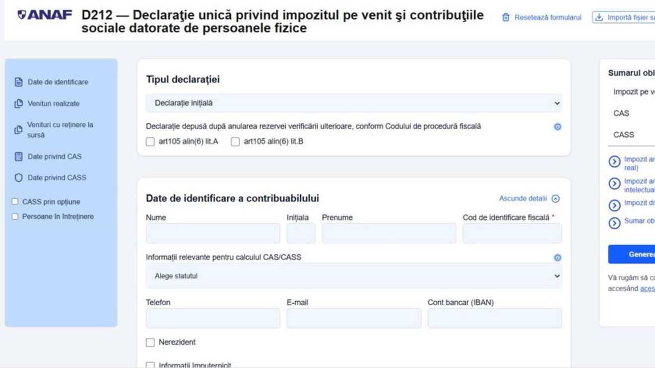 Surpriză plăcută de la ANAF. Declarația Unică poate fi completată în browser, în format mai intuitiv
