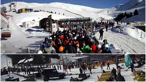 Cozi de turiști în stațiunile de schi. Mii de persoane au urcat cu transportul pe cablu din Sinaia și Poiana Brașov