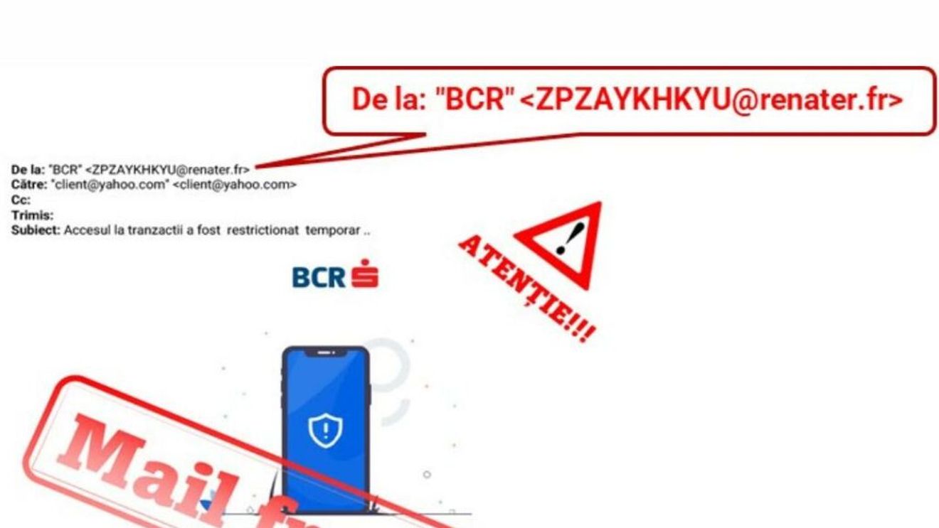 Avertisment DNSC: Clienții BCR, vizați de tentative de fraudă în mediul online