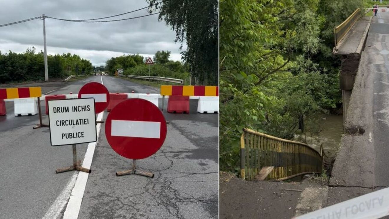 VIDEO Podul de pe centura orașului Baia Mare s-a prăbușit parțial. Autoritățile: „Va fi construit de la zero”